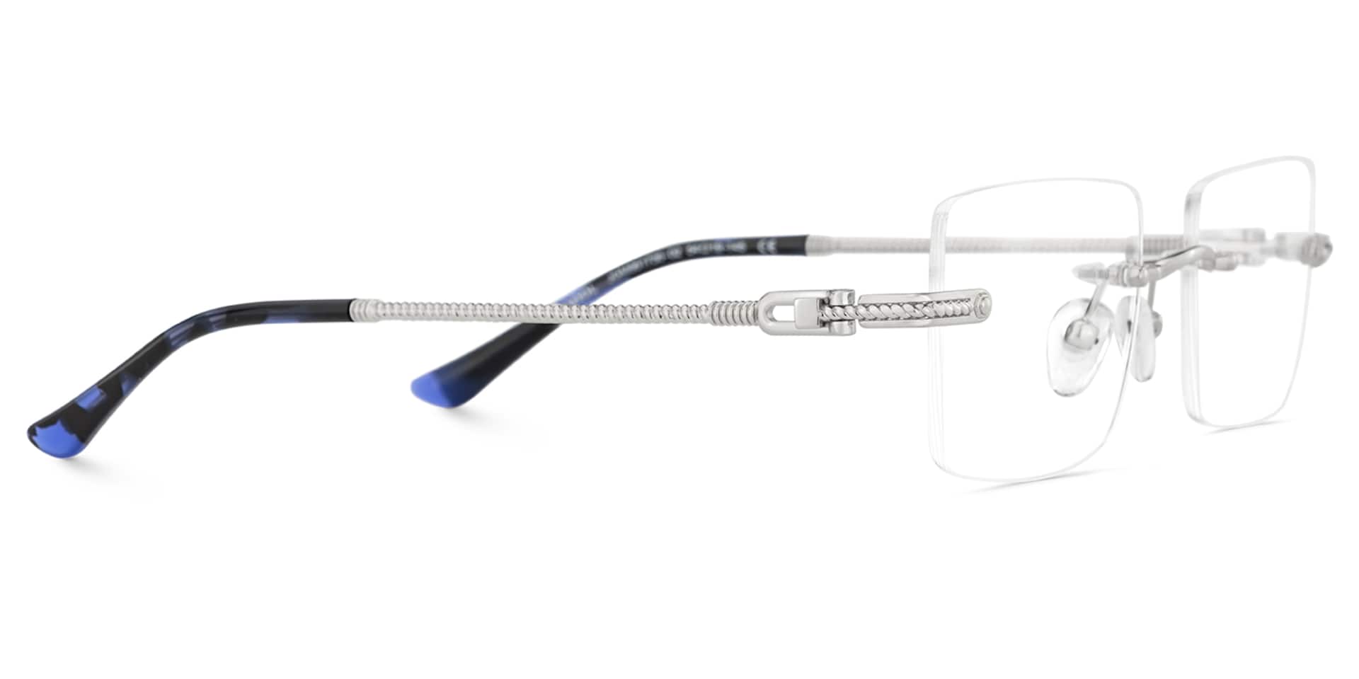 Silver Rimless Eyeglasses Frames With Adjustable Nose Pads5