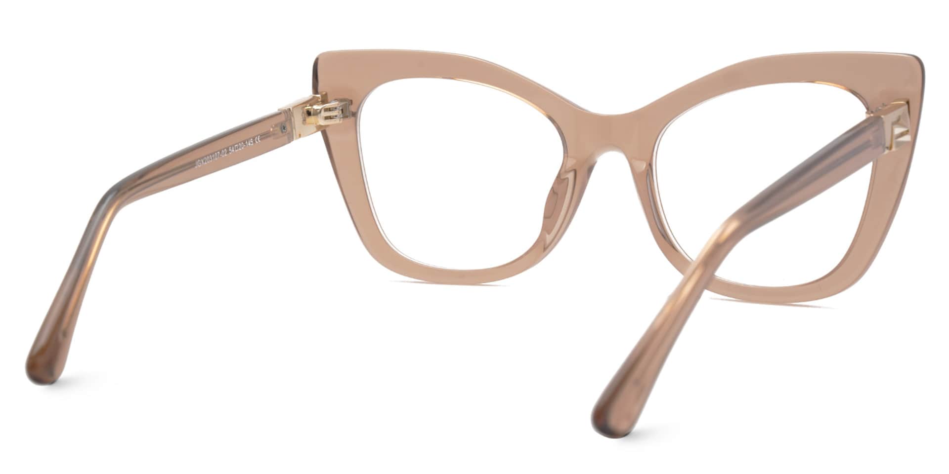 Champagne Full rim Square Eyeglasses -Vela on Sale | Zeelool3