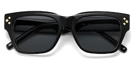 Marlowe Rectangle Black Polarized Sunglasses2