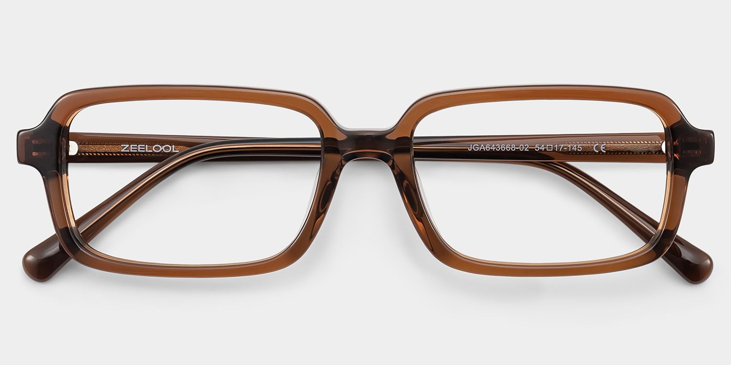 ルネルネです Danielle Walnut glasses - Brown Rectangle Frames | ZEELOOL