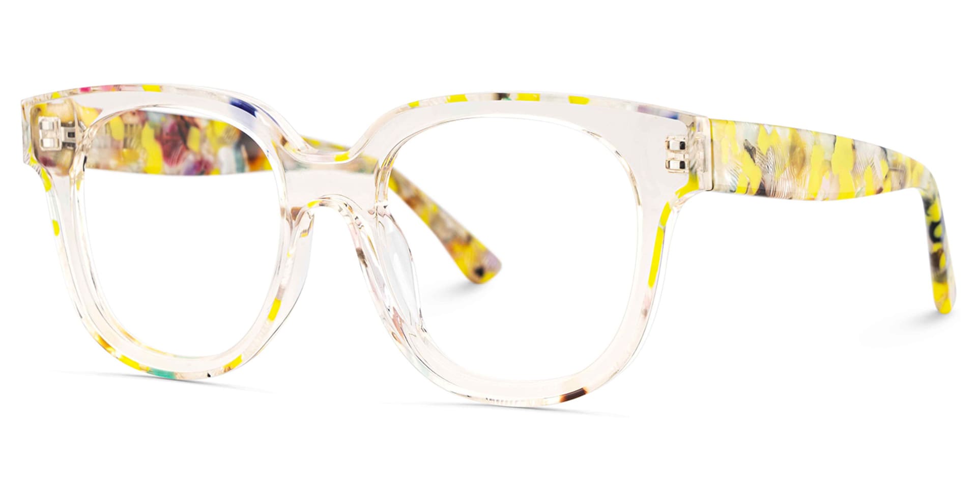 Jett Acetate Yellow Frame Glasses with Square Shape | Zeelool3