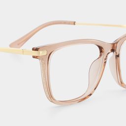Selena Rectangle Beige Glasses5