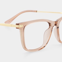 Selena Rectangle Beige Glasses5