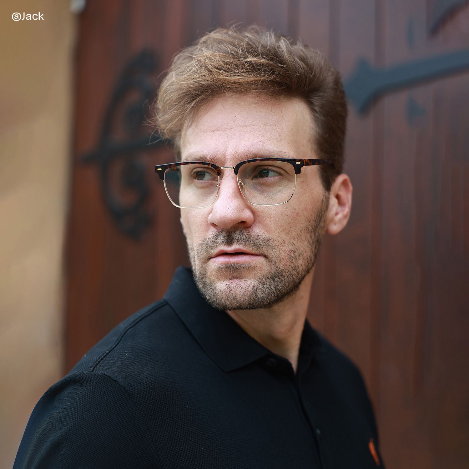 Braidsby Tortoise Browline Mixed Frame Glasses for Men | ZEELOOL6
