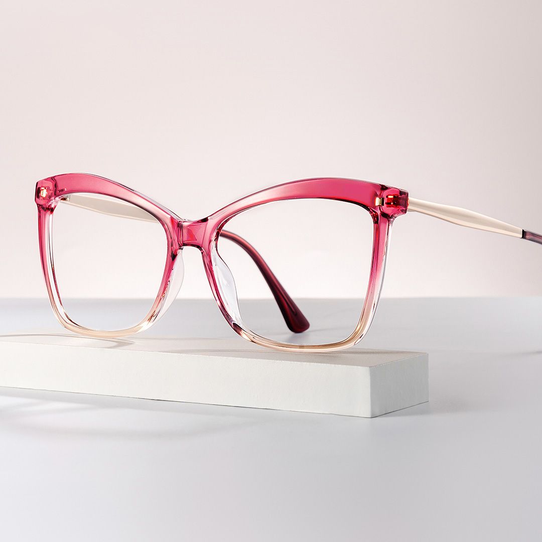 Butterfly Frame With Pink Gradient Brown for Isaebella Glasses | Zeelool0