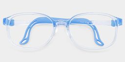 Casey Rectangle Clear Blue Glasses0