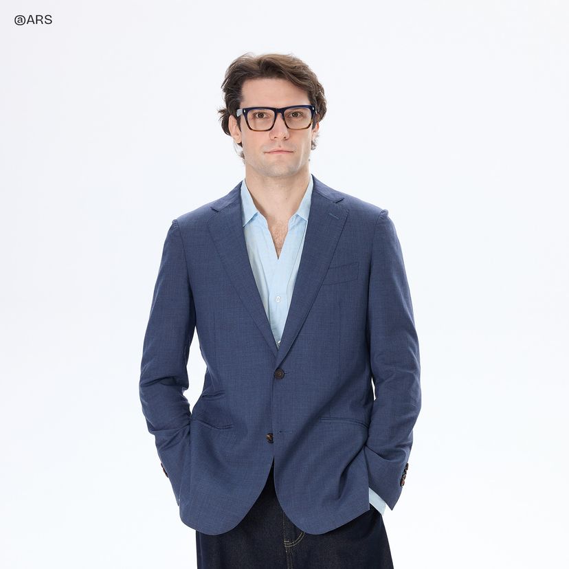 Brookins Rectangle Blue Brown Glasses