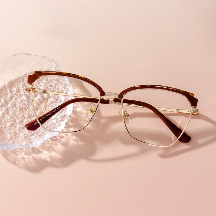 Phoebe Browline Red Glasses