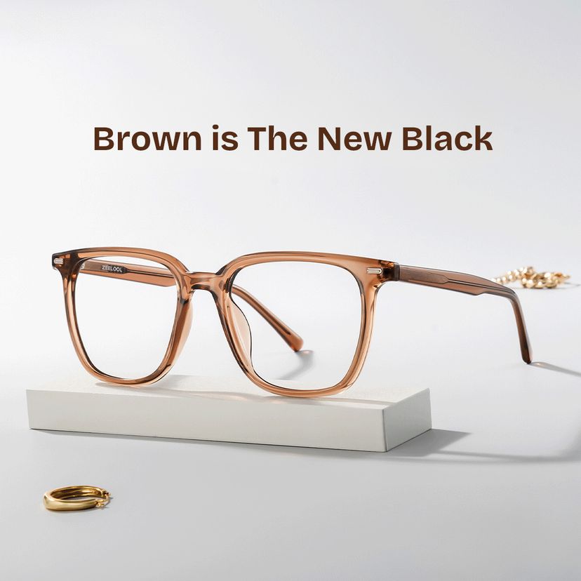 Eliza Light Brown Square Glasses