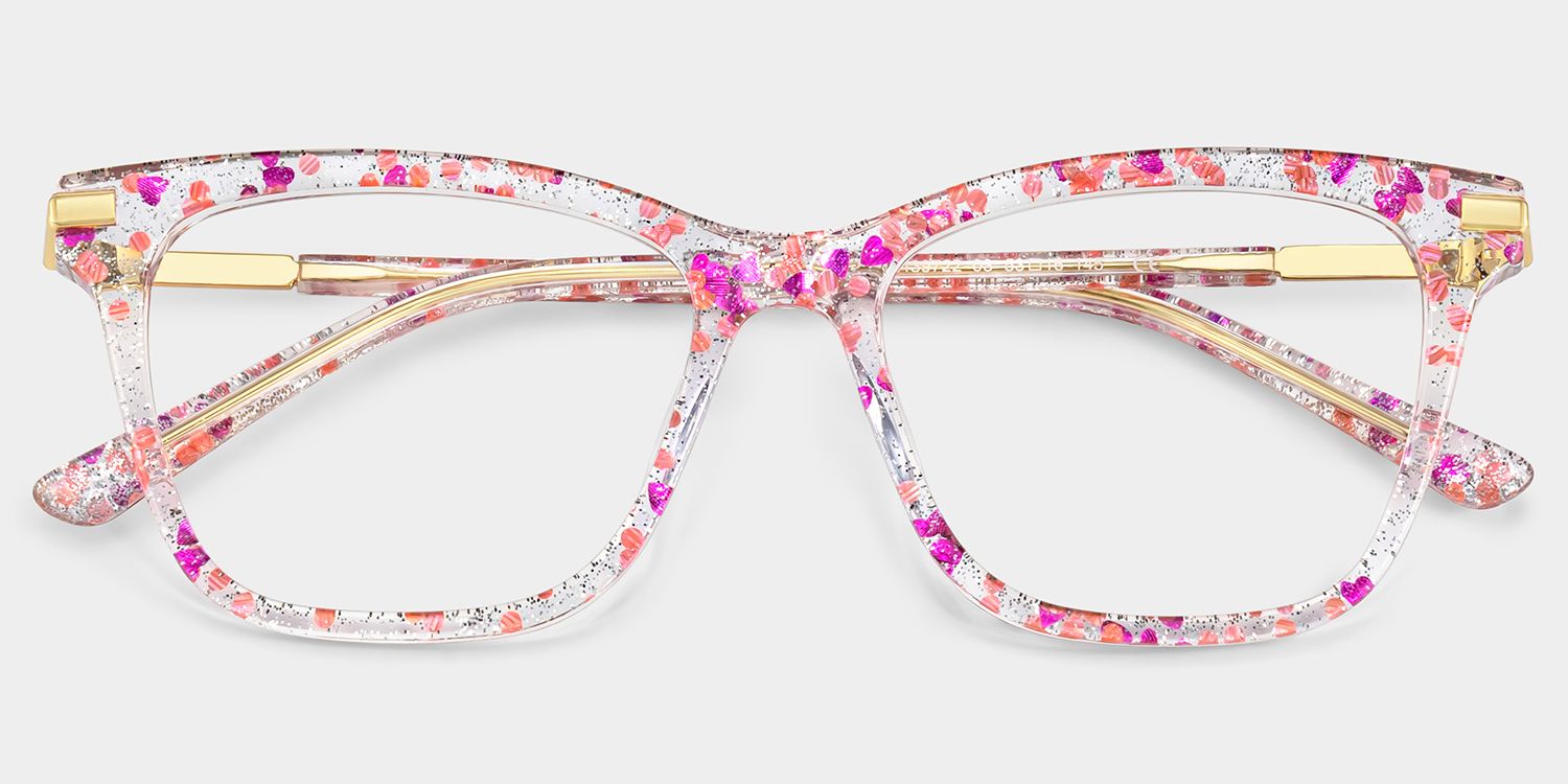 Eliot Rectangle Pink mixed Glasses for Women | ZEELOOL1