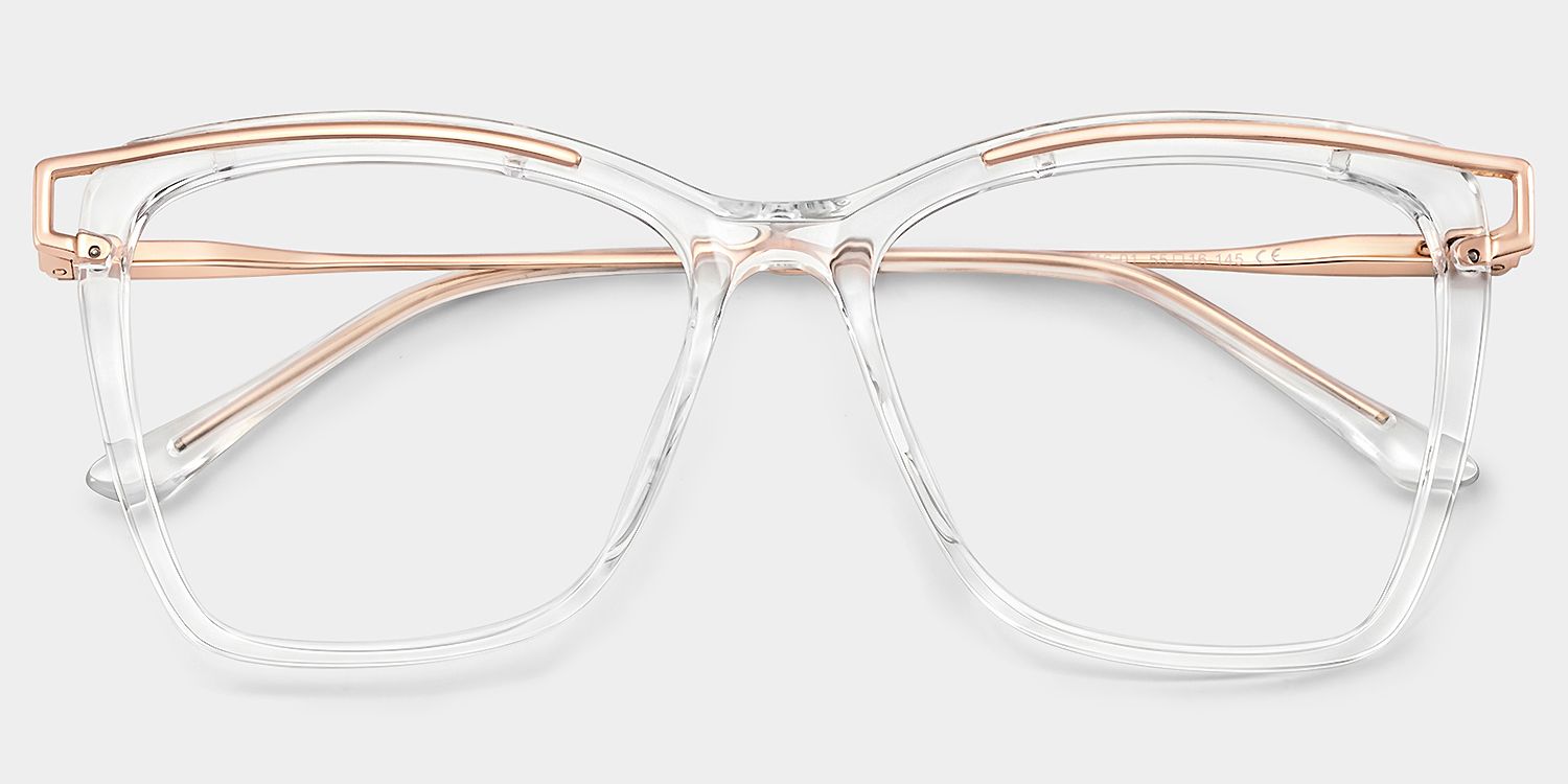 Krystle Square Clear Metal Frame Glasses | ZEELOOL4
