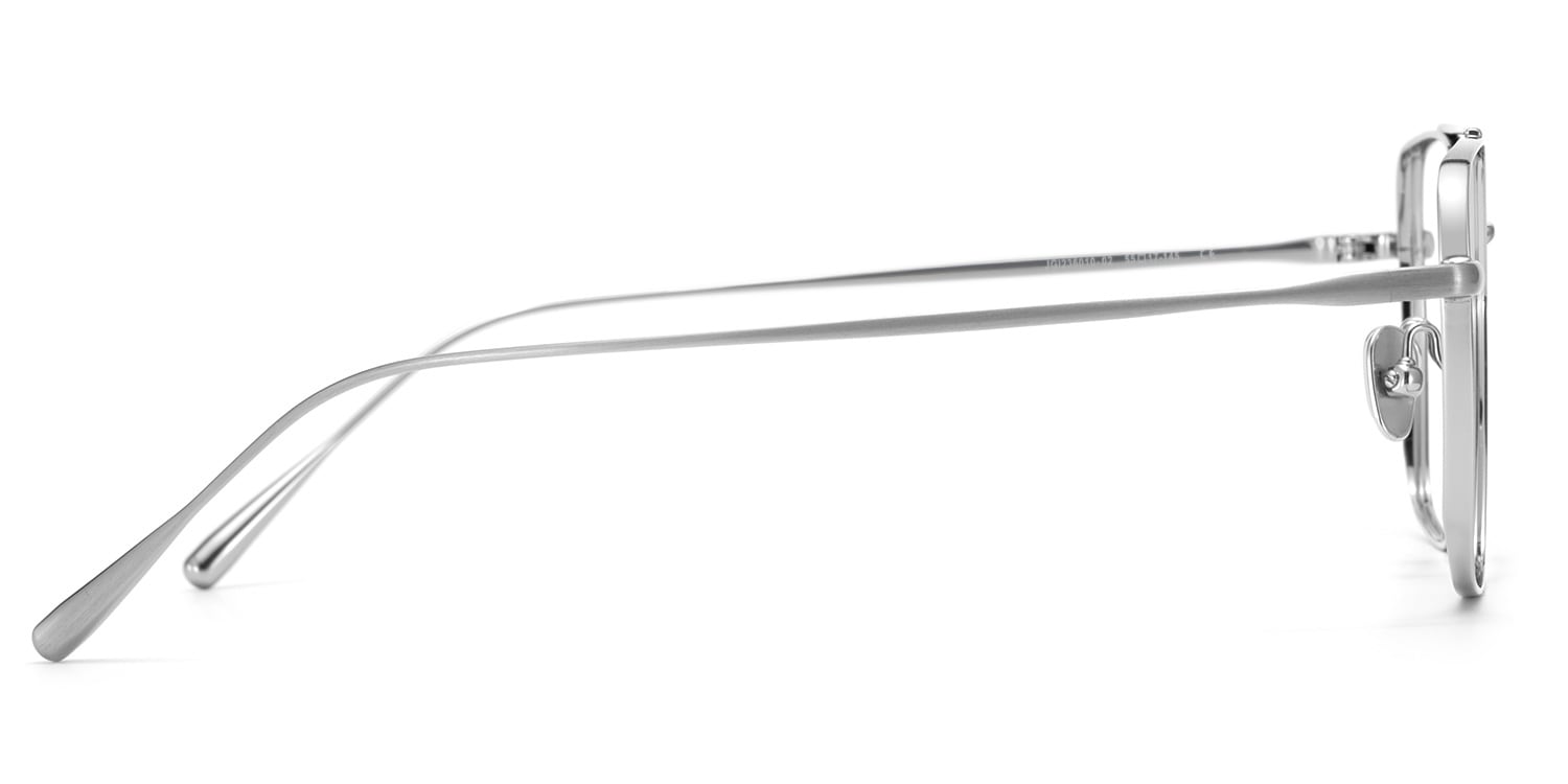 シルバー装飾フレーム ガラス付き47✖️53 Jensen Eyeglasses in Aviator Sliver Frame | Zeelool