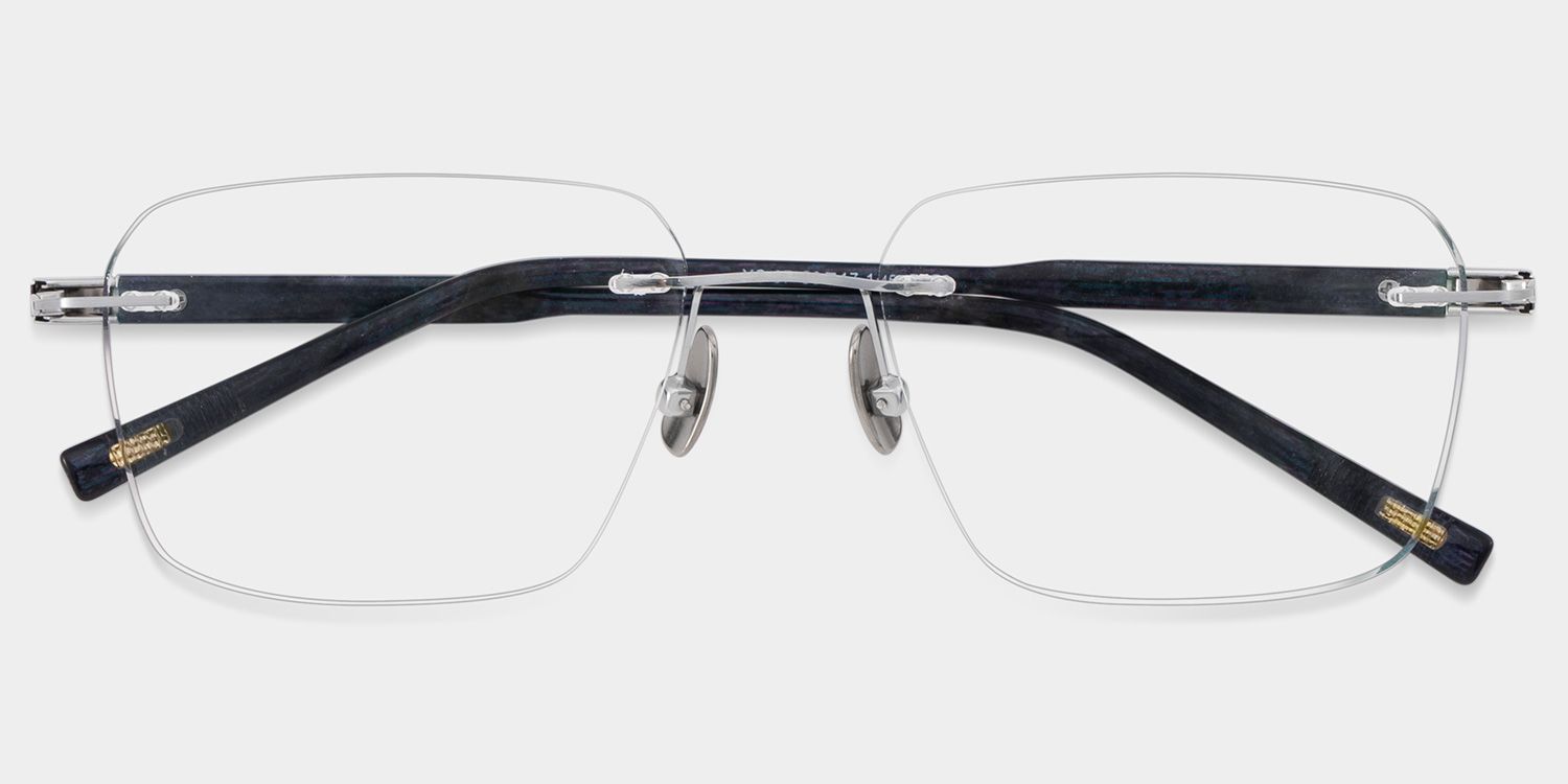 Claire Rectangle Silver Frame Eyeglasses for Man| ZEELOOL3