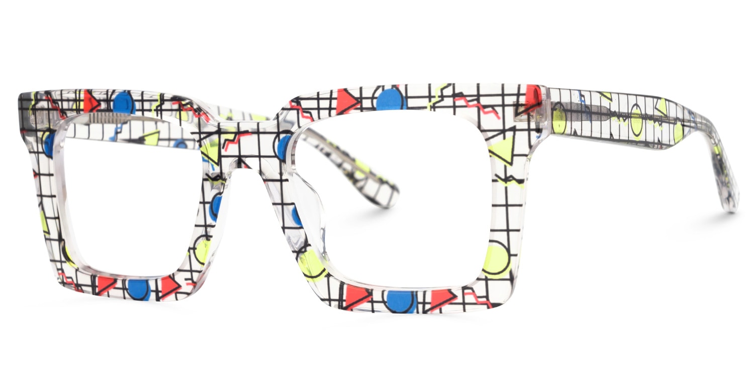 Kevin Floral Square Eyeglasses and Glasses Frames1