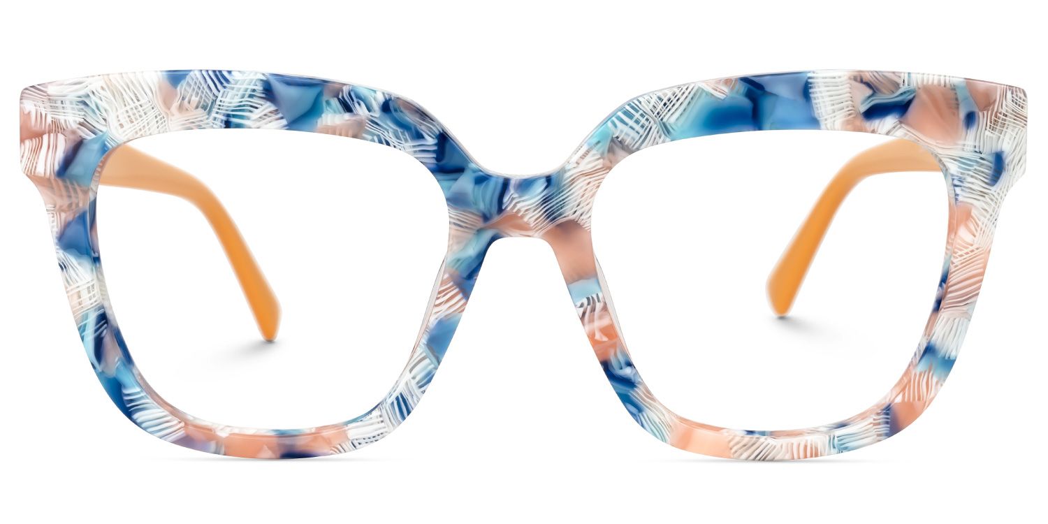 Nina Square Blue-Floral Glasses0