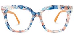 Nina Square Blue-Floral Glasses0