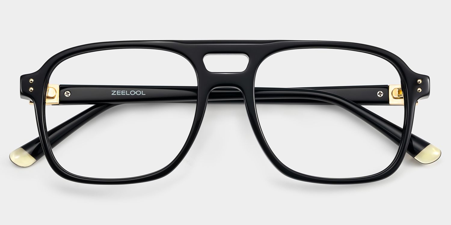 Athena Black Frame Glasses with Aviator Frame Online | ZEELOOL