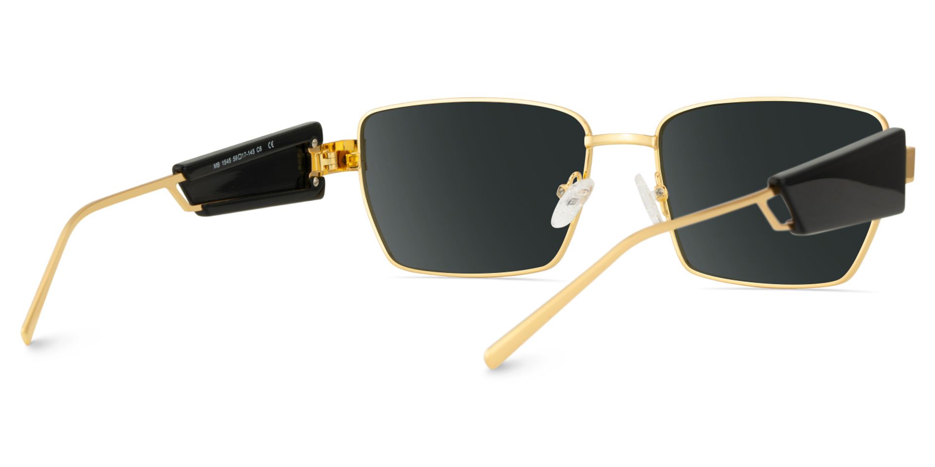 Aluna Rectangle Gold Polarized Sunglasses4