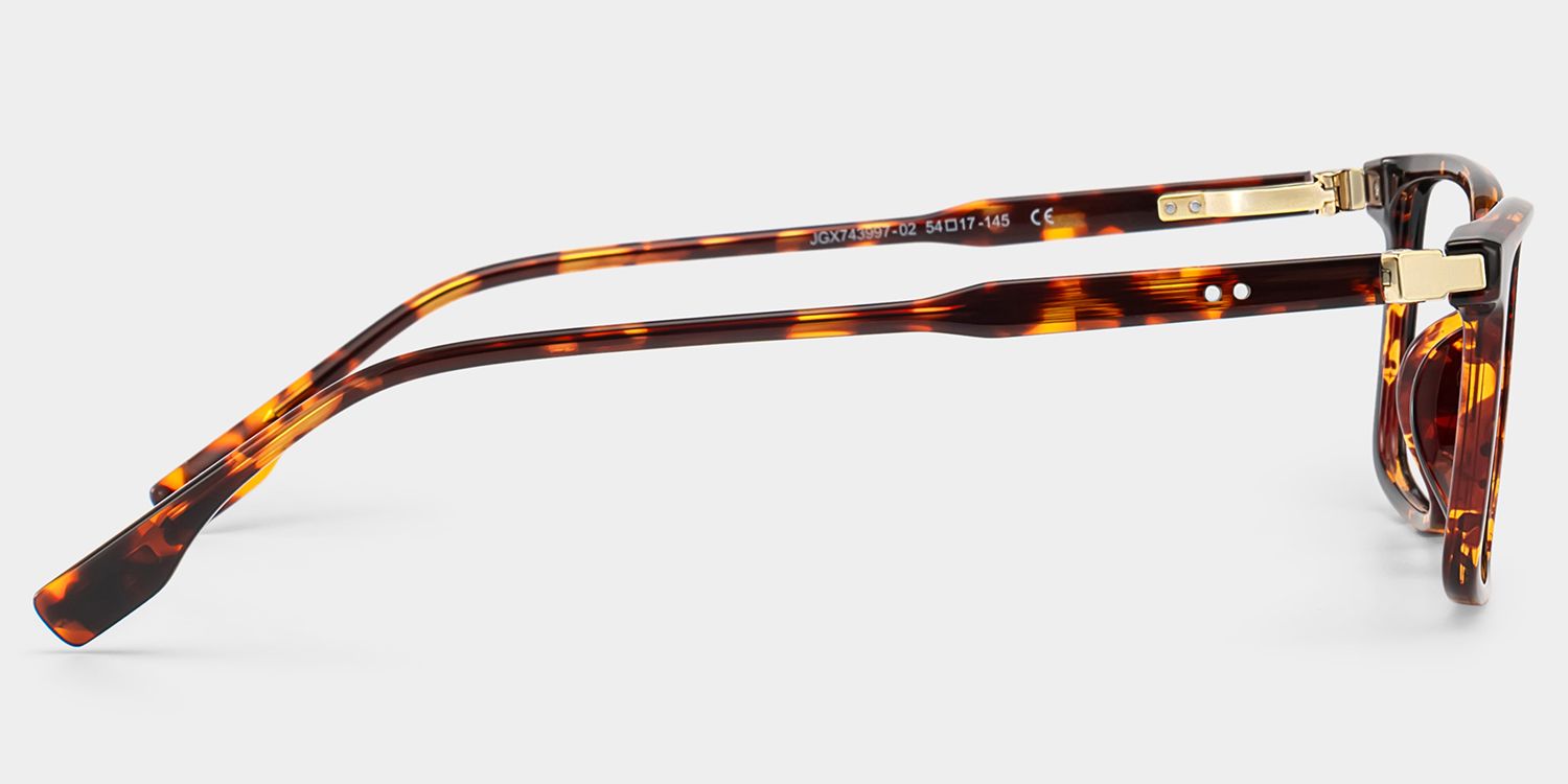 Cyrus Long Rectangle Glasses in Tortoise Frames | ZEELOOL4