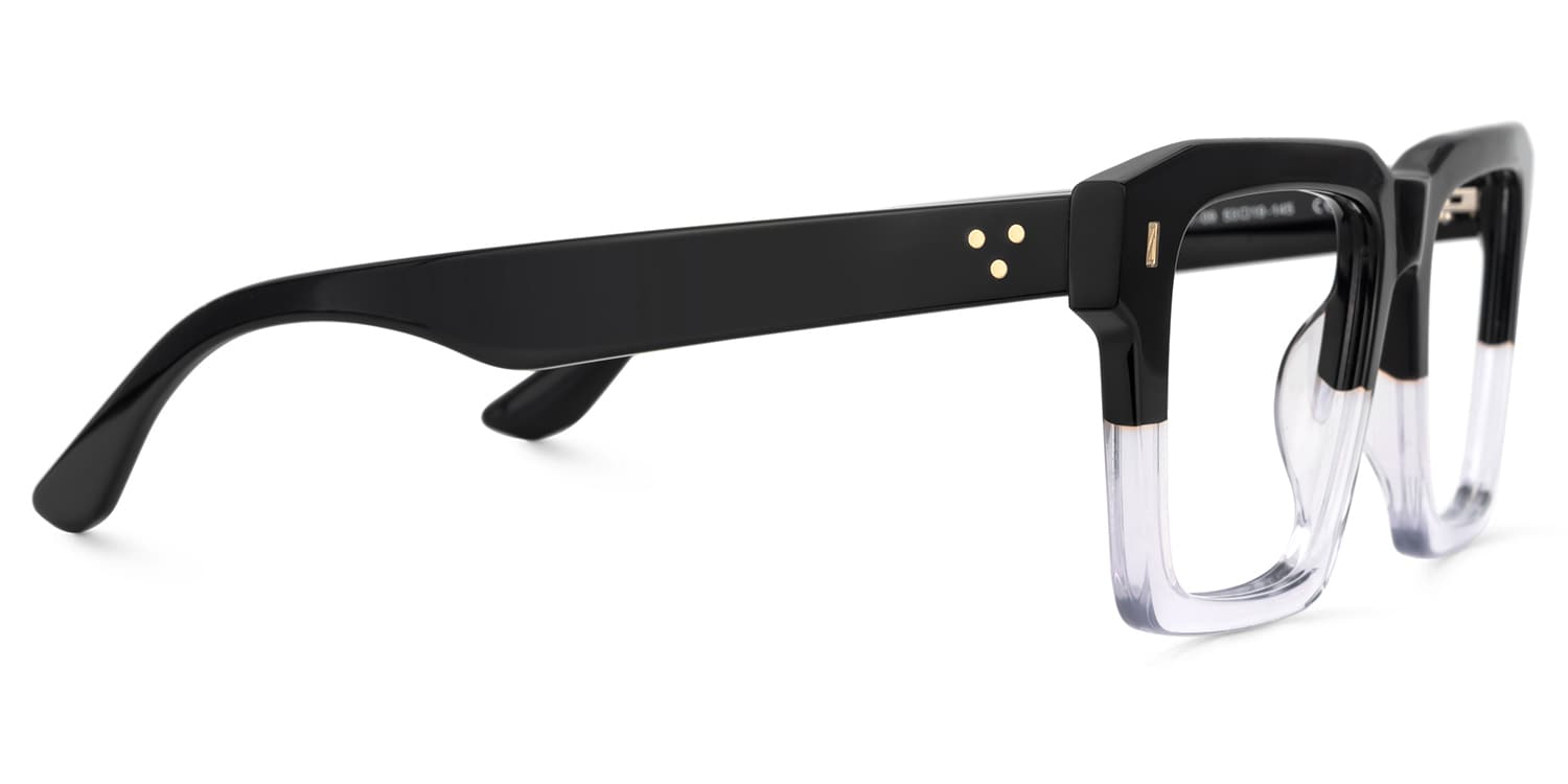 Kenish Square Black Crystal Glasses5