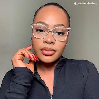 Shine Square Gold White Glasses9