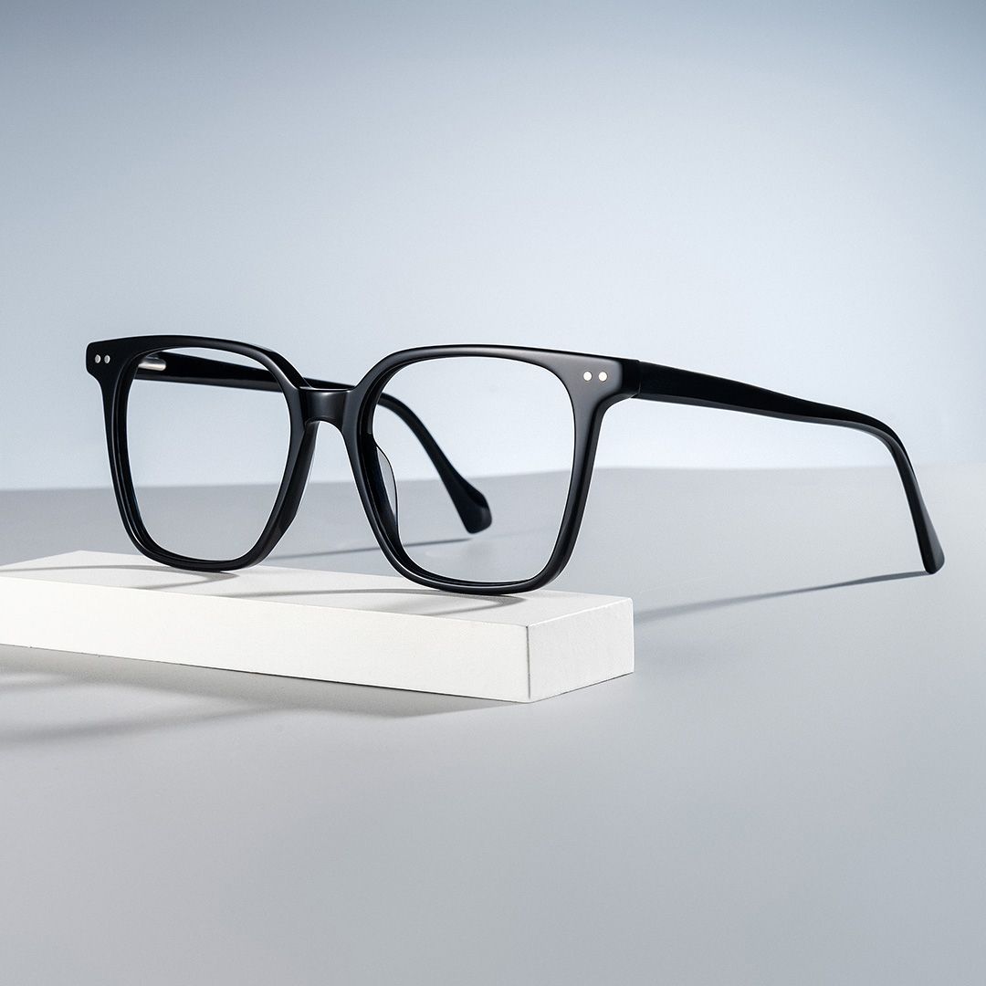Square Black Acetate Eyeglasses Frames0
