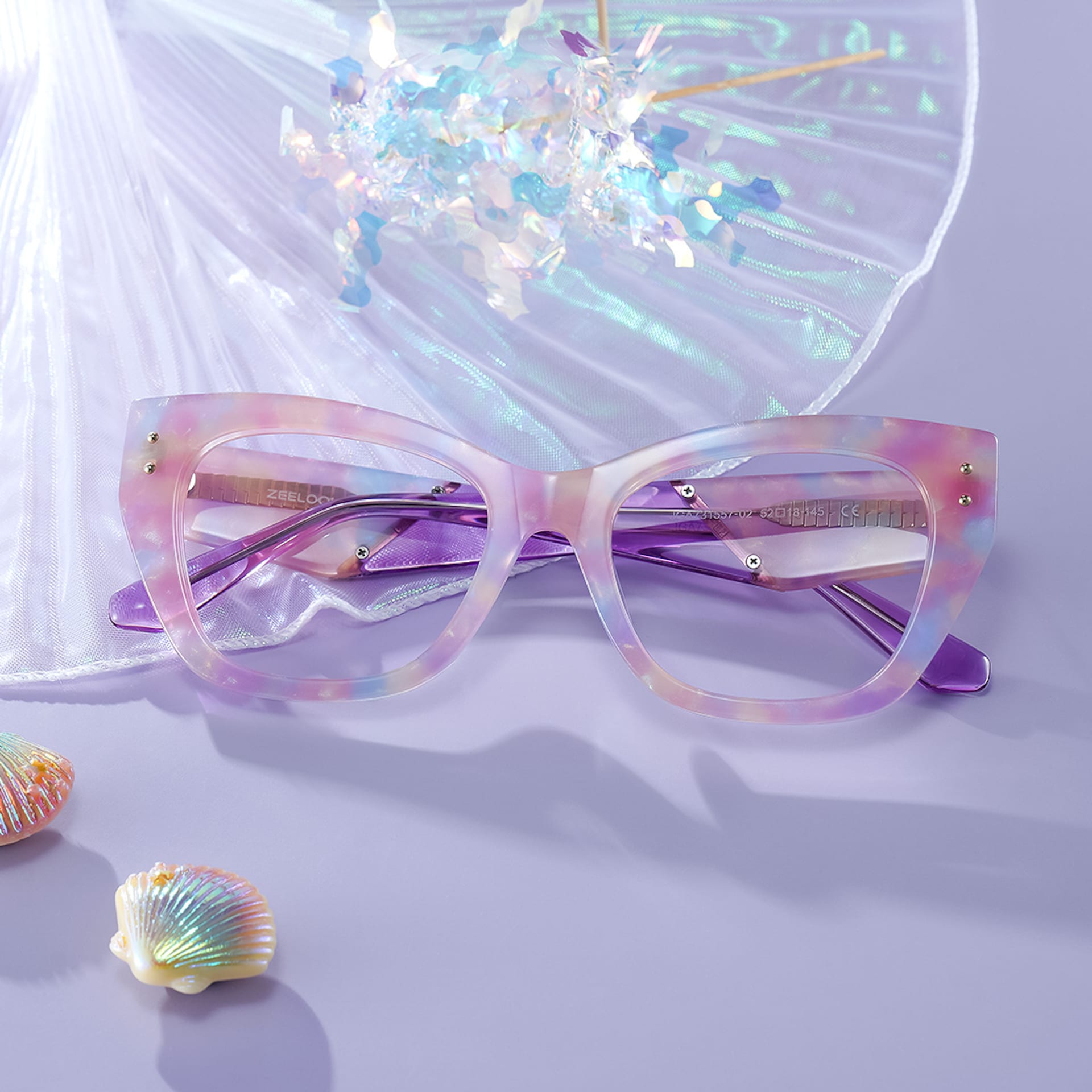 Skylar Purple Frame Glasses with Butterfly Frame Online | ZEELOOL3