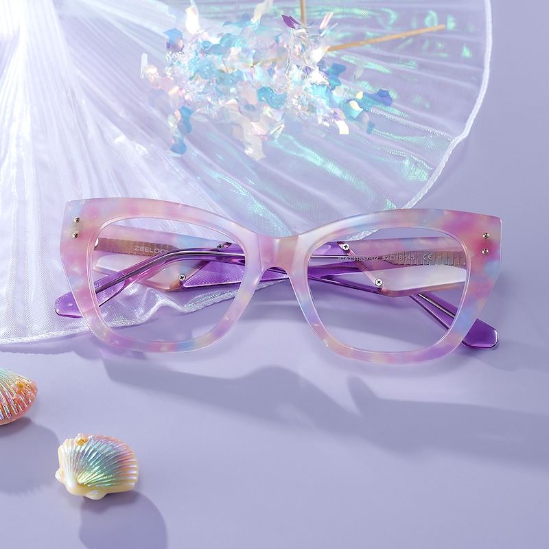ZEELOOL Skylar Butterfly Purple Glasses