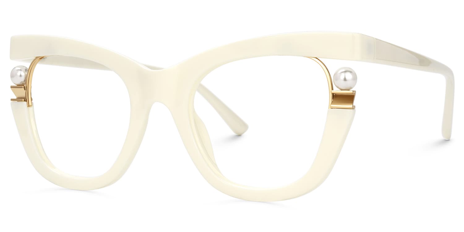 Pearl Cateye White Glasses2