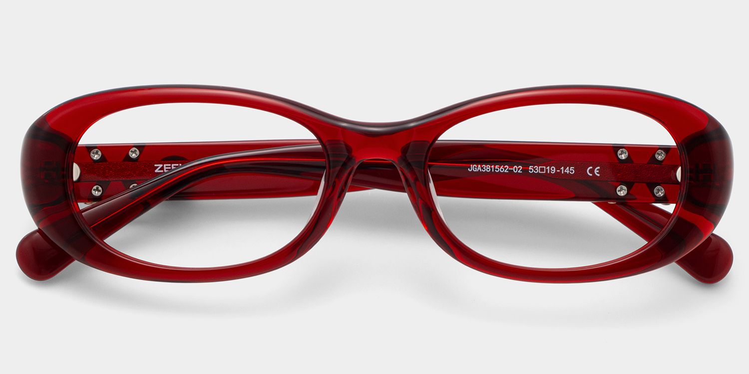 Catherine Red Oval Frame Glasses Online Sale | ZEELOOL2