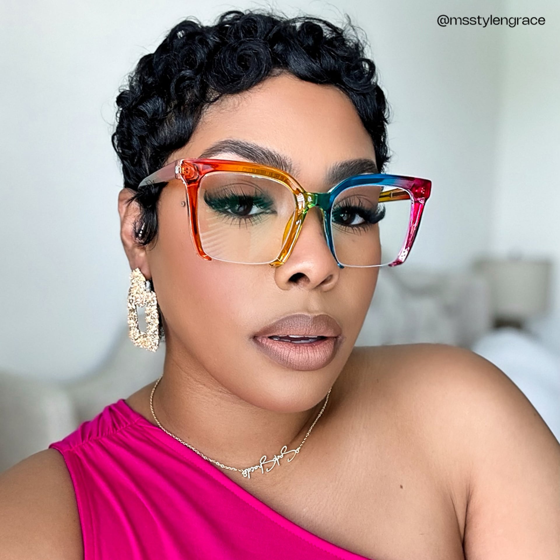 Misty Square Colorful Glasses | Zeelool Glasses4