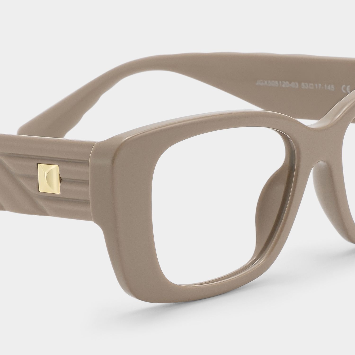 Hannah Beige Rectangle Frame Glasses | ZEELOOL5