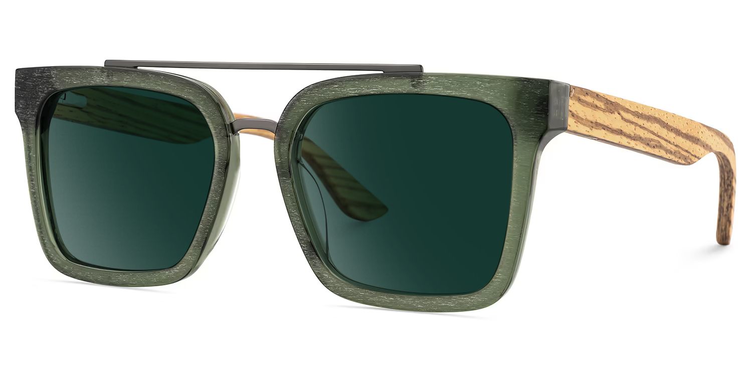 Pascal Aviator Green Sunglasses for Women & Men | ZEELOOL2