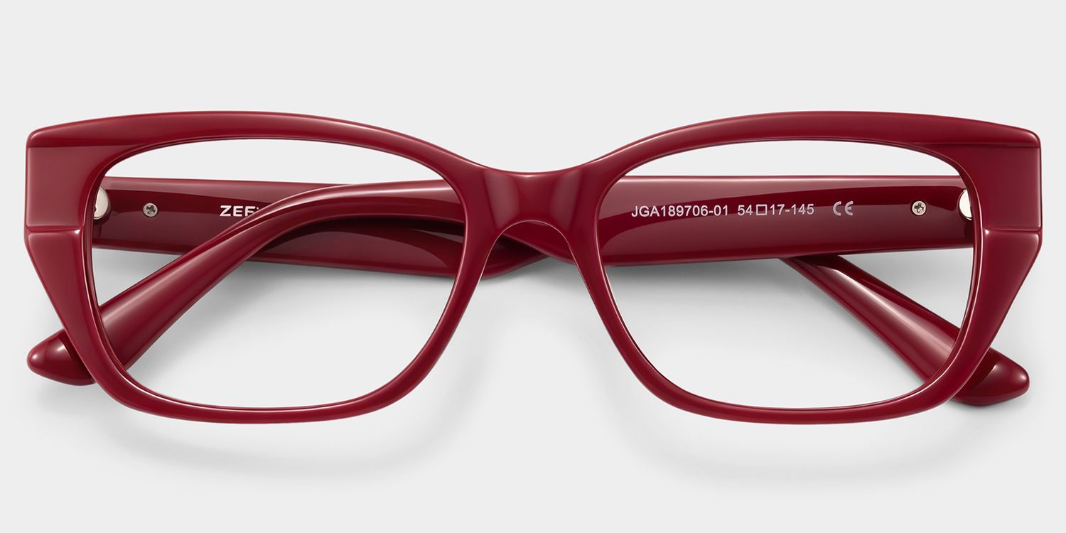 Bowie Red Rectangle Glasses | ZEELOOL2