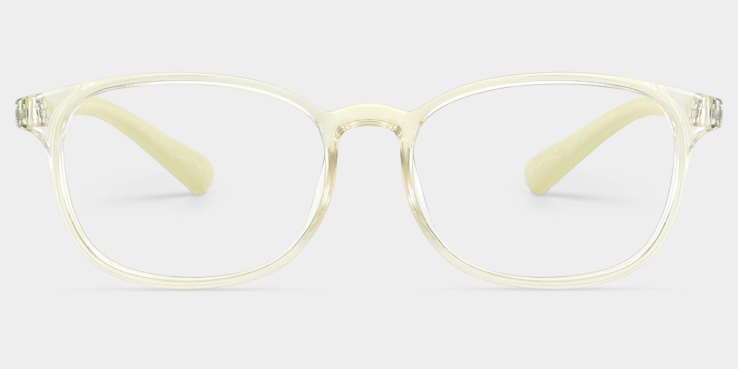 Kids Rectangle Clear Yellow Amaker Frame Glasses | Zeelool0