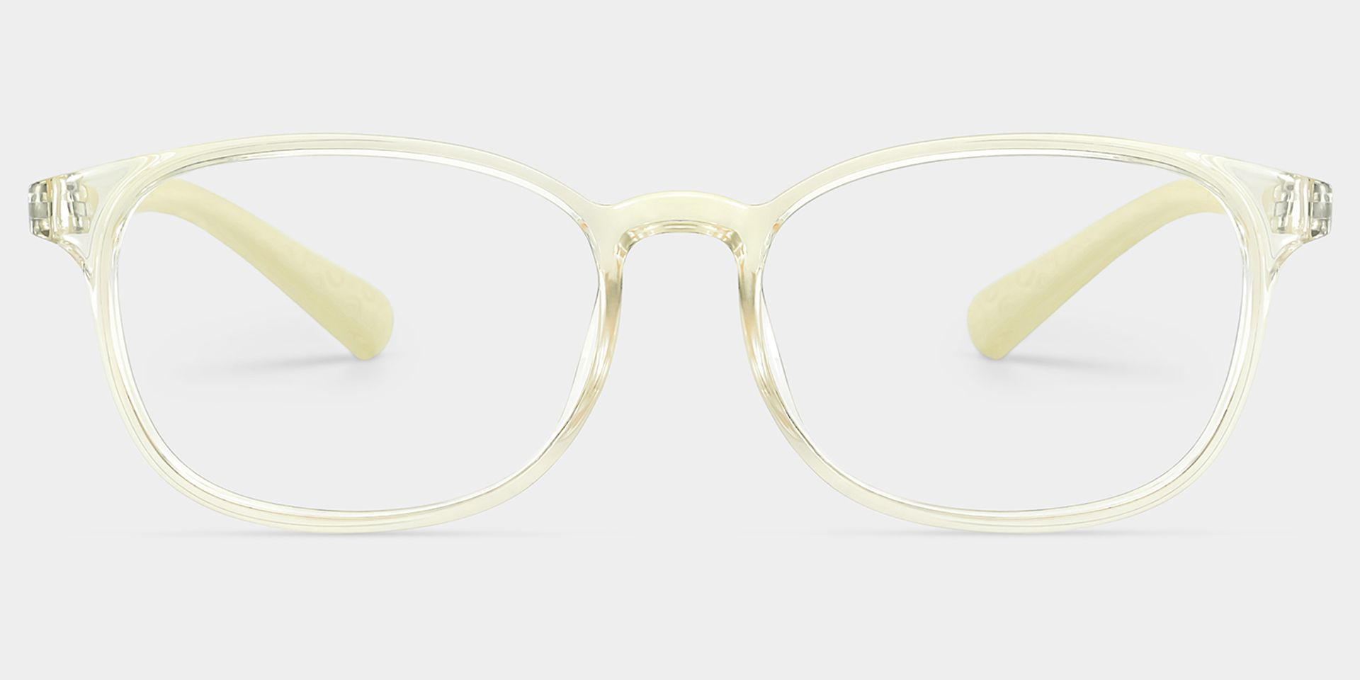 Kids Rectangle Clear Yellow Amaker Frame Glasses | Zeelool0