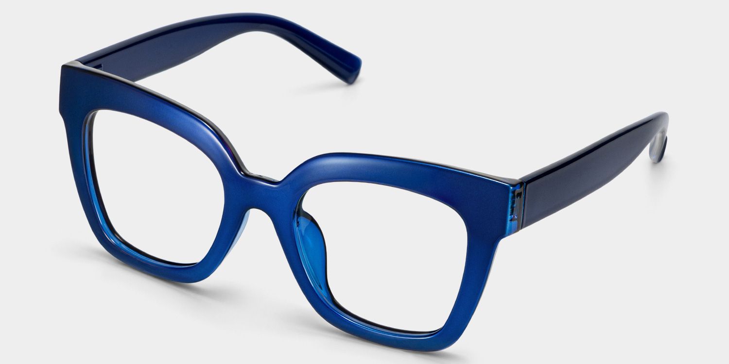 Malcolm Large Square Nerdy Glasses with Blue Color