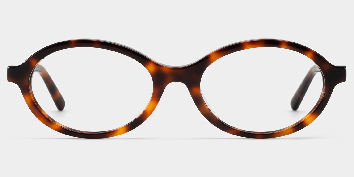 Oval Tortoise Eyeglasses- Everly Acetate Frame Glasses
