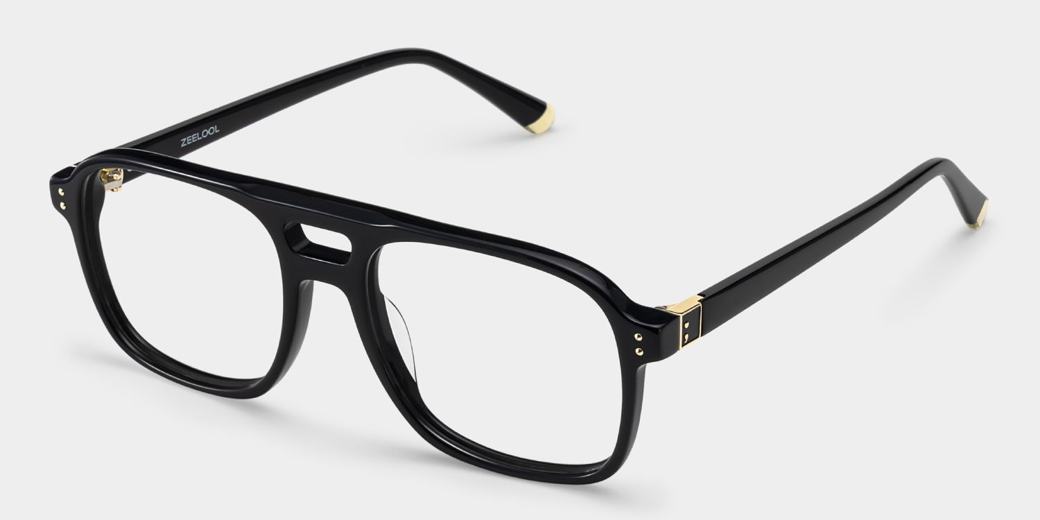Athena Black Frame Glasses with Aviator Frame Online | ZEELOOL