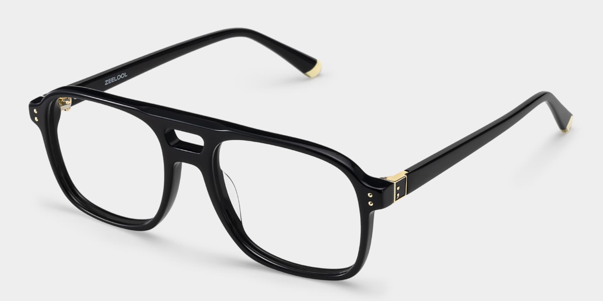 Athena Black Frame Glasses with Aviator Frame Online | ZEELOOL7