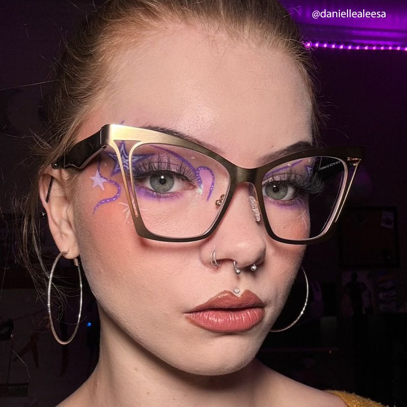 Adarsh Cateye Gold Glasses | Zeelool Glasses4