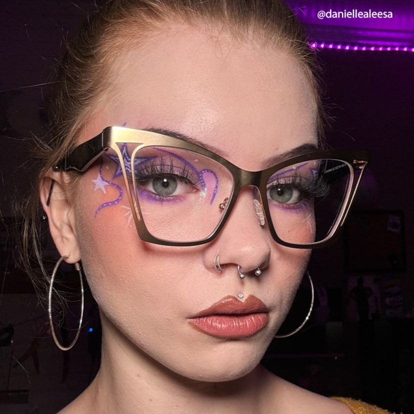 Adarsh Cateye Gold Glasses