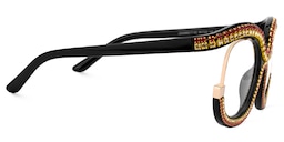 Veasley Square Yellow-Red Rhinestone Glasses2