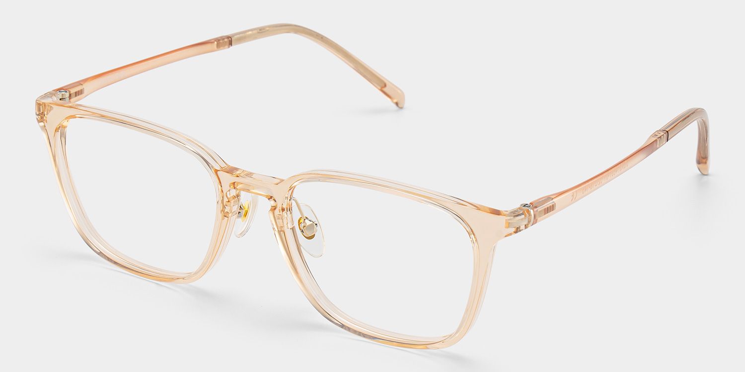 Lily Rectangular Round Glasses in Light Yellow Frame | ZEELOOL3