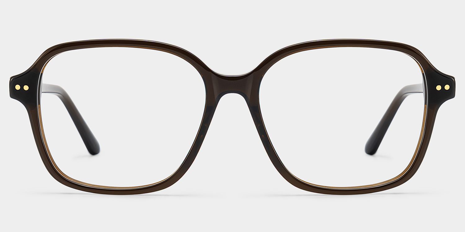 Clementine Chocolate Brown Square Glasses | ZEELOOL