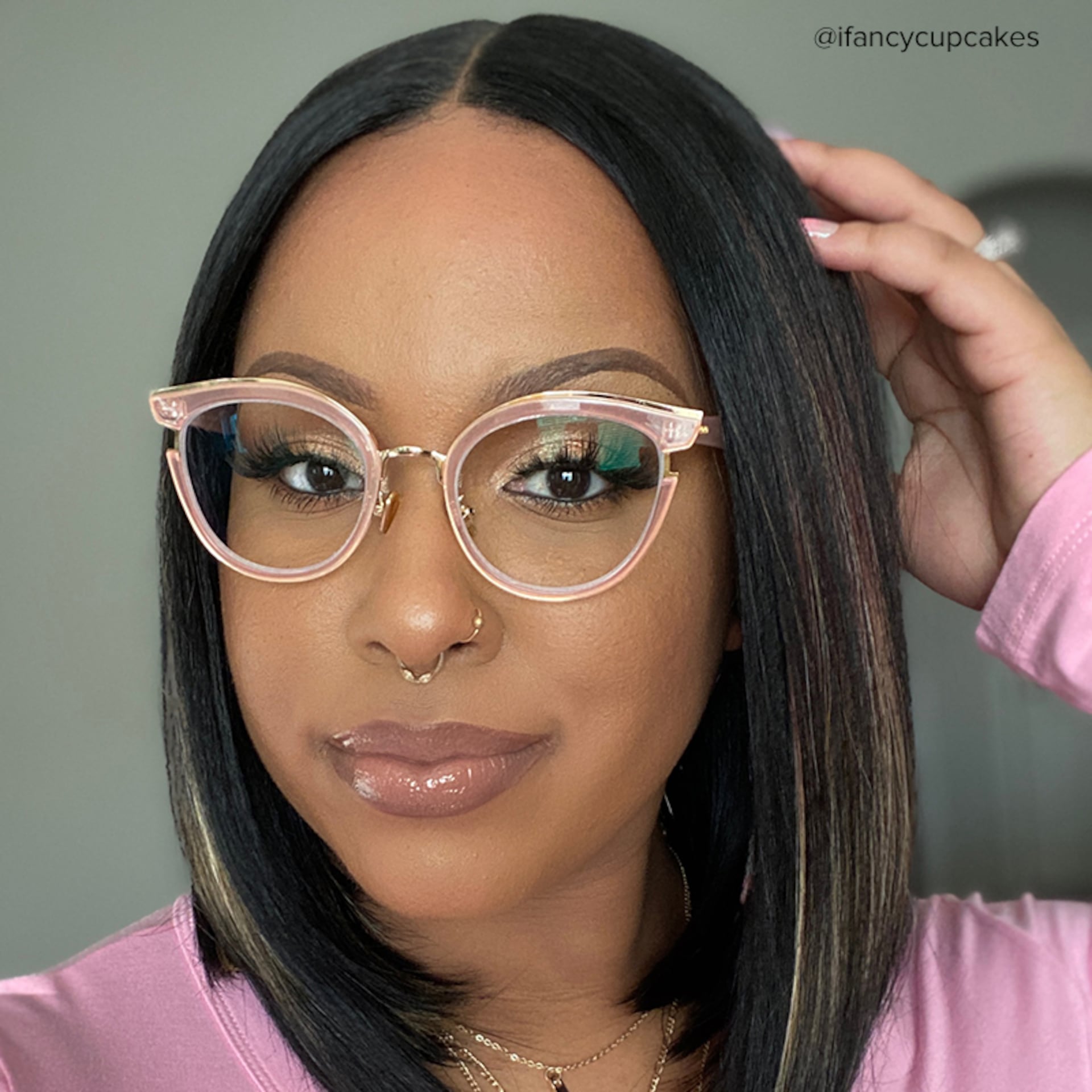 Eleanore Cat Eye Pink Frame Glasses | Zeelool9