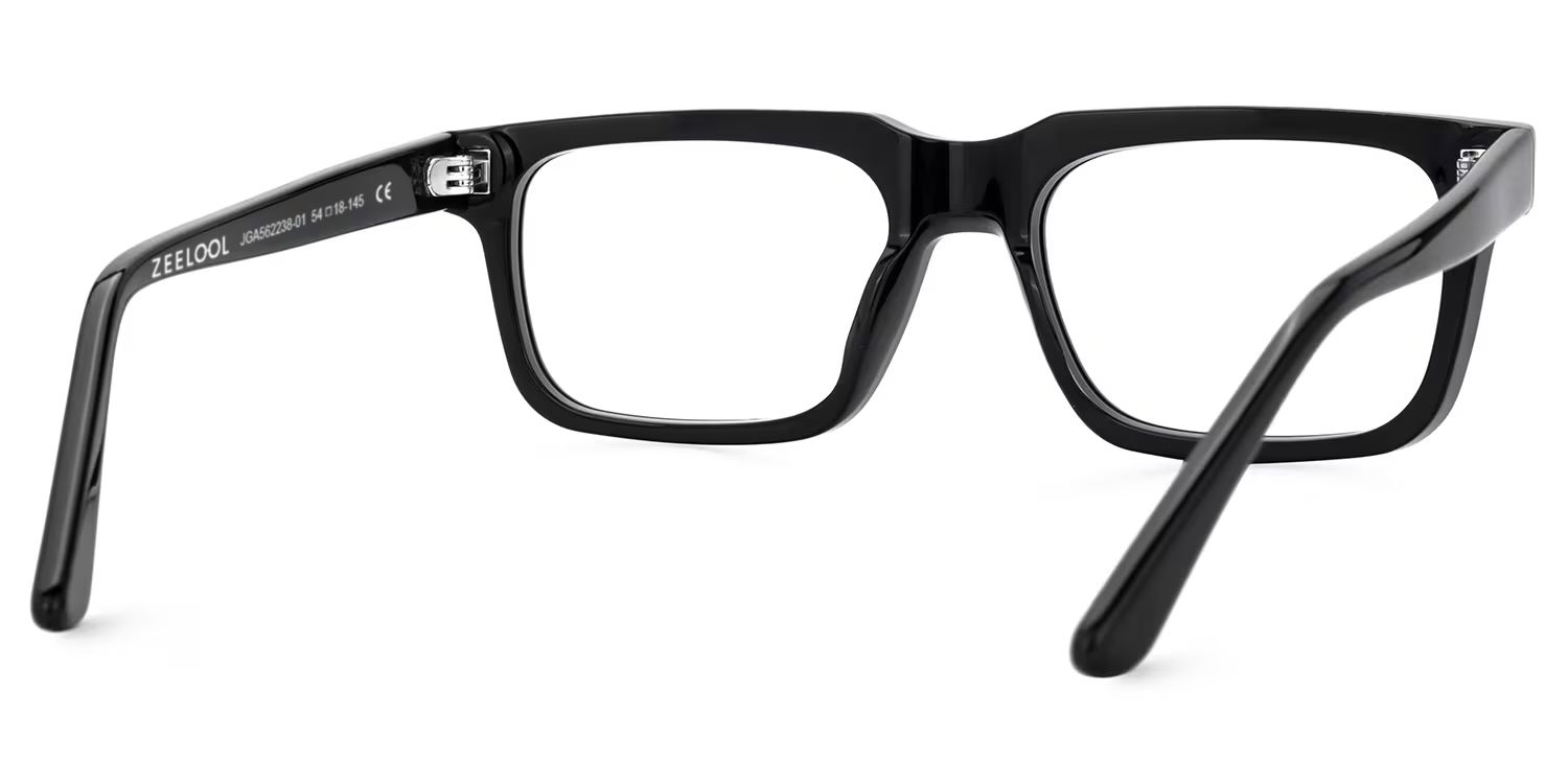 Larsen Black Rectangle Glasses Frames For Men | Zeelool4