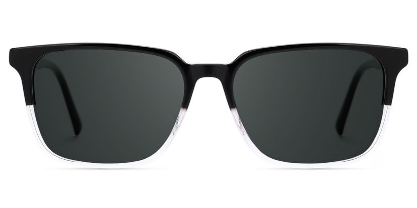 Barnhill Black-Clear Square Sunglasses