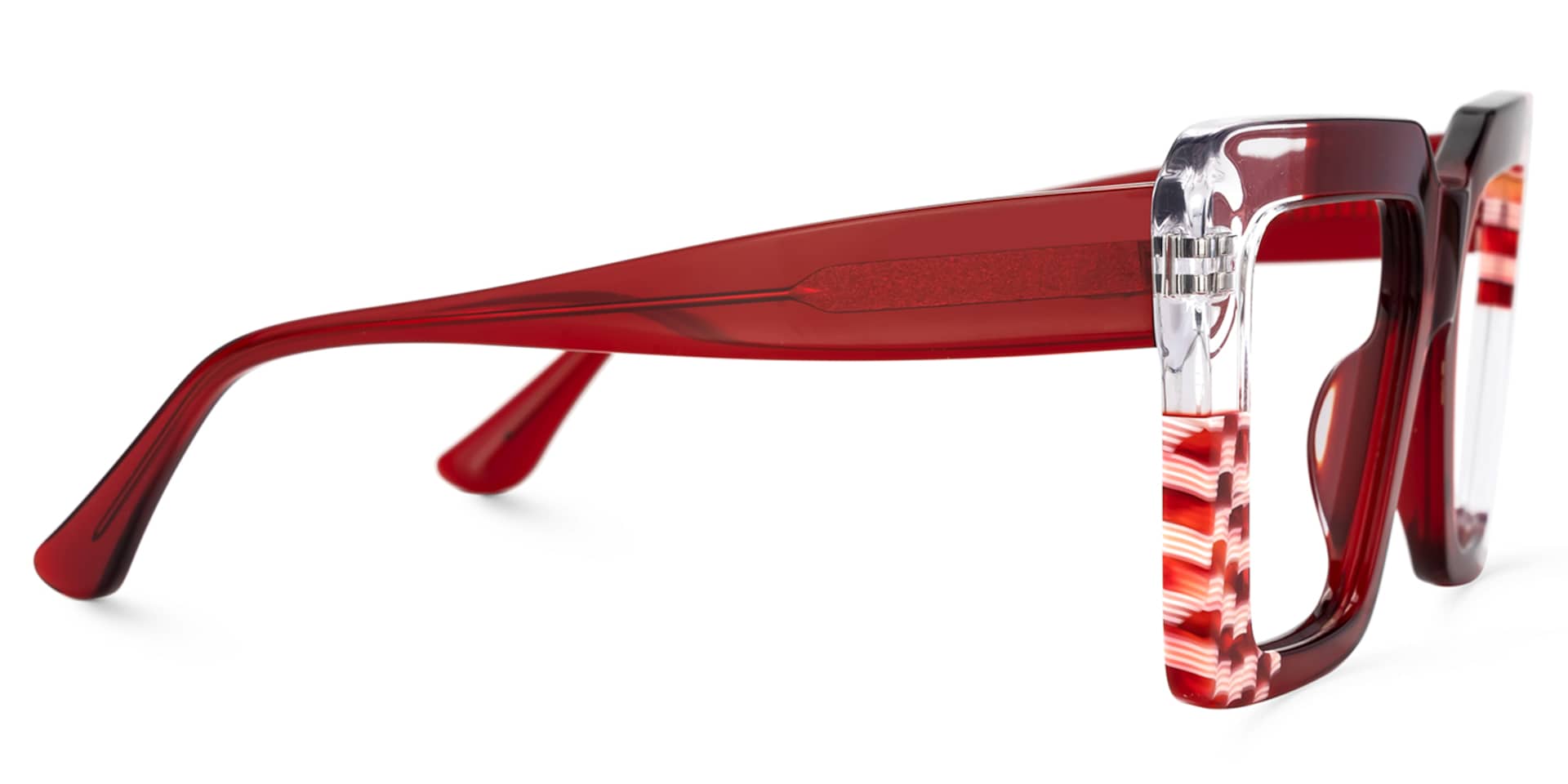 Shamika Big Red Frame Glasses with Rectangle Frames | Zeelool2