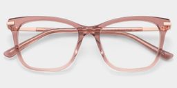 Eliot Clear Pink Rectangle Glasses1